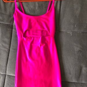 Hot pink mini dress